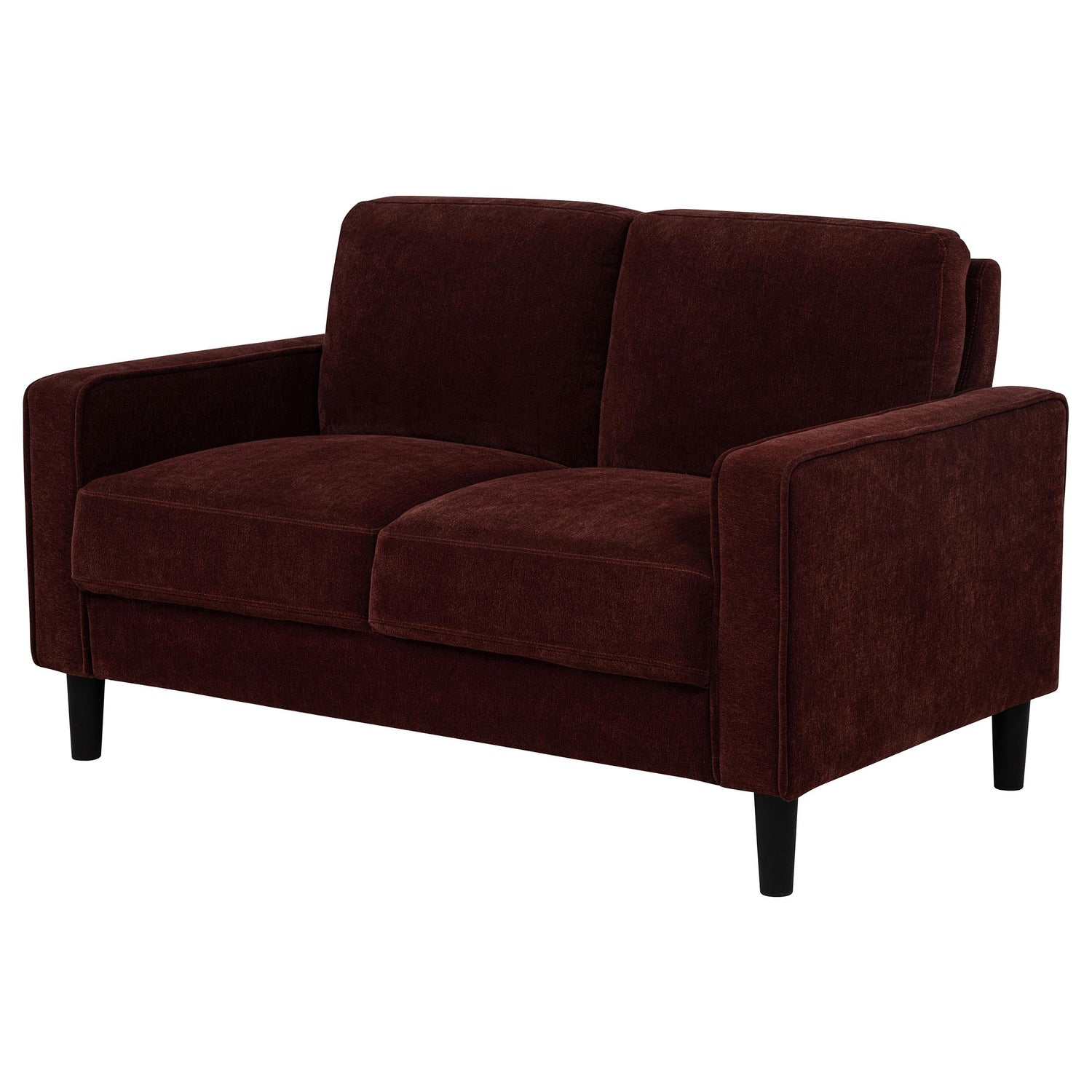 Ruth Fabric Upholstered Track Arm Loveseat Rust Red - 511212
