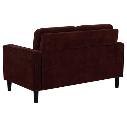 Ruth Fabric Upholstered Track Arm Loveseat Rust Red - 511212