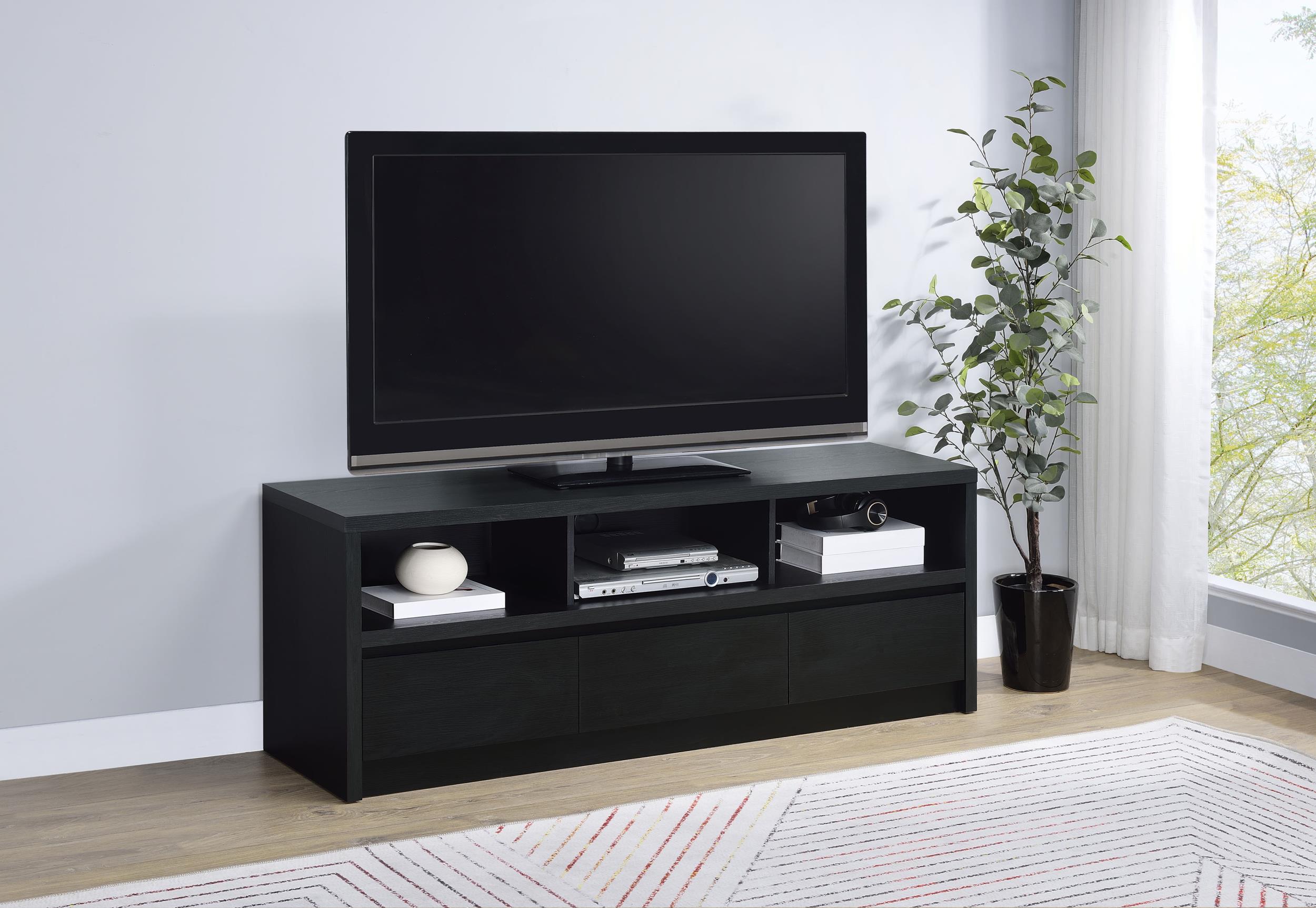 Rutland 59-inch 3-drawer TV Stand Media Console Black - 705802