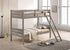 Ryder Wood Twin Over Twin Bunk Bed with Mattress Weathered Taupe - 400818-SM