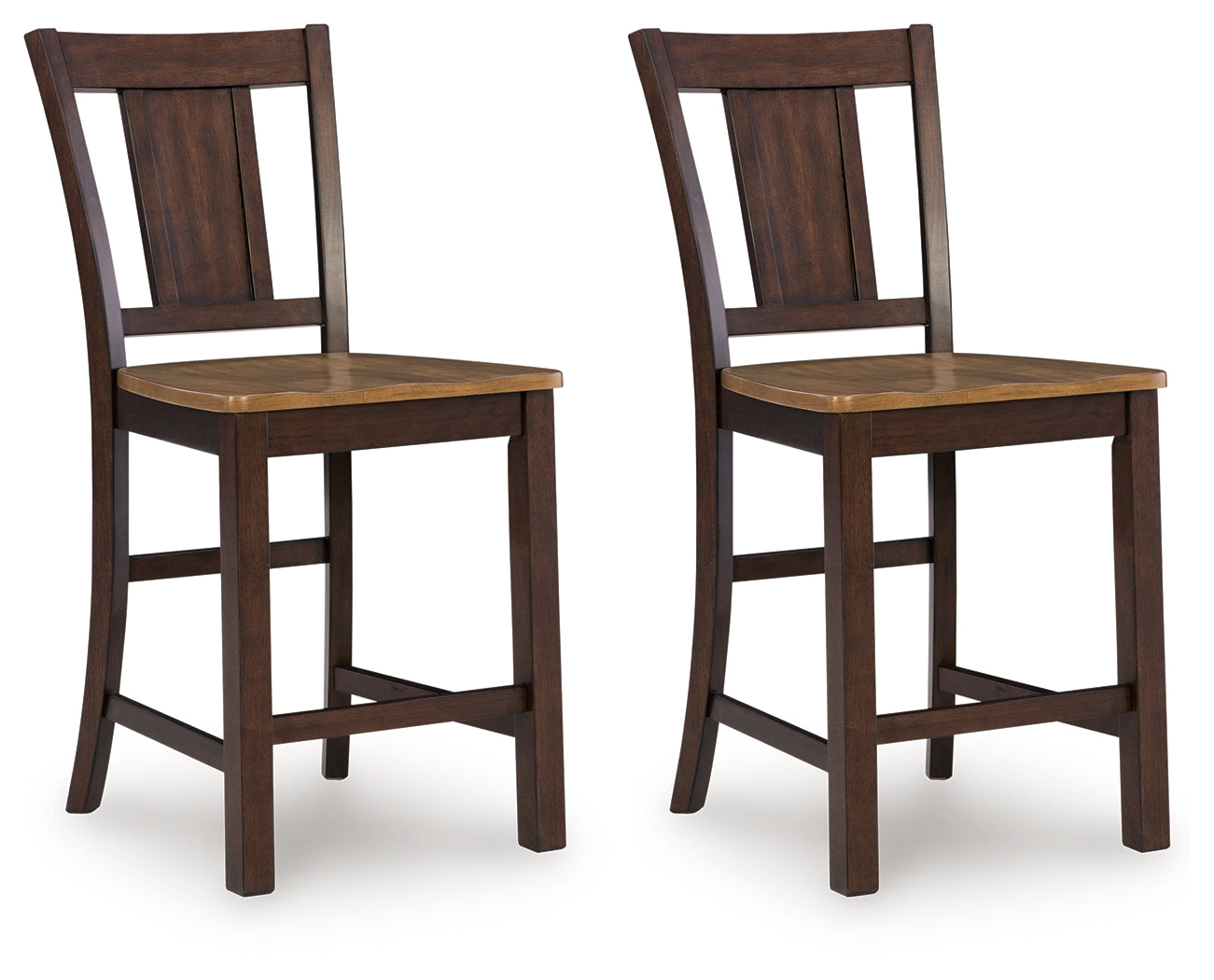 Rylandeen Light Brown/Dark Brown Counter Height Barstool, Set of 2 - PCD651-124