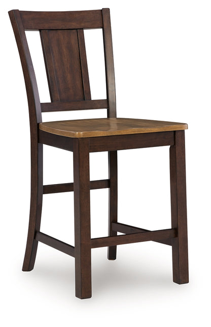 Rylandeen Light Brown/Dark Brown Counter Height Barstool, Set of 2 - PCD651-124