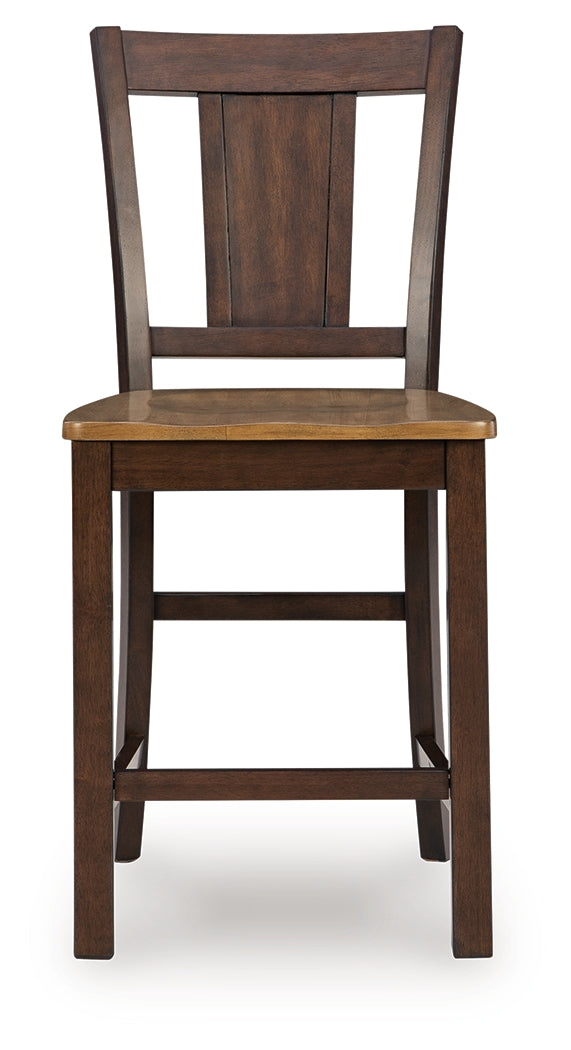 Rylandeen Light Brown/Dark Brown Counter Height Barstool, Set of 2 - PCD651-124