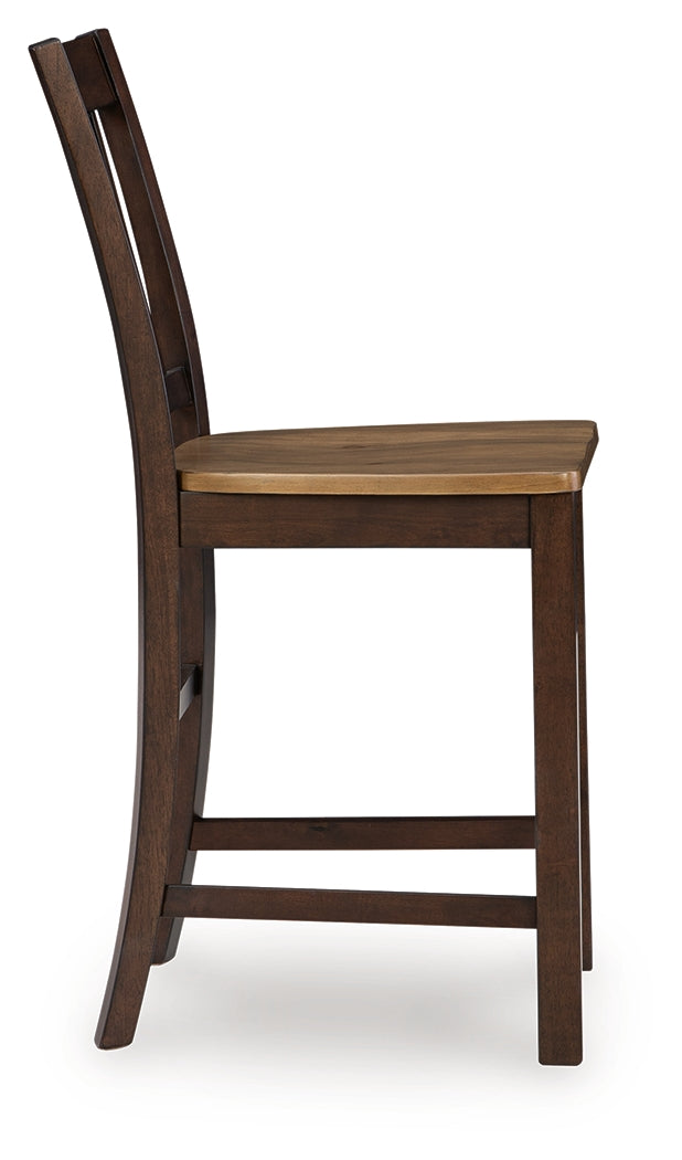 Rylandeen Light Brown/Dark Brown Counter Height Barstool, Set of 2 - PCD651-124