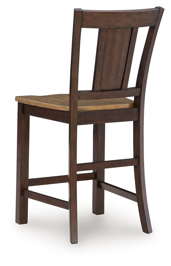 Rylandeen Light Brown/Dark Brown Counter Height Barstool, Set of 2 - PCD651-124