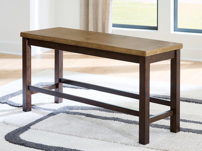 Rylandeen Light Brown/Dark Brown Counter Height Dining Bench - PCD651-09