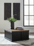 Rylandyn Black/Light Brown Lift-Top Coffee Table - T721-00