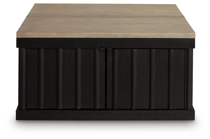 Rylandyn Black/Light Brown Lift-Top Coffee Table - T721-00