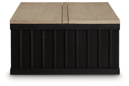 Rylandyn Black/Light Brown Lift-Top Coffee Table - T721-00