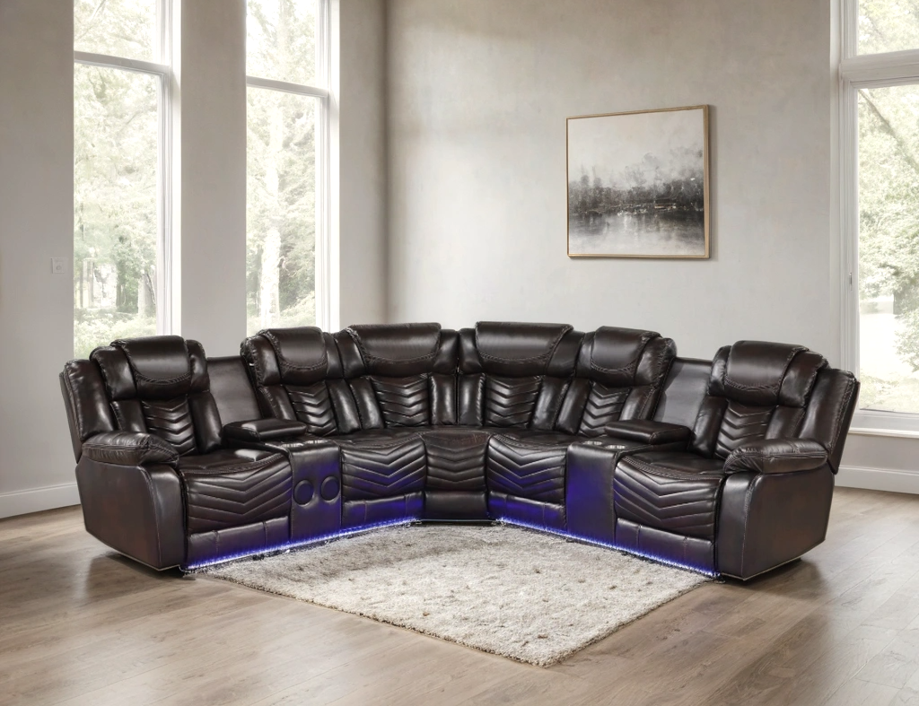 Ace Brown Reclining Sectional