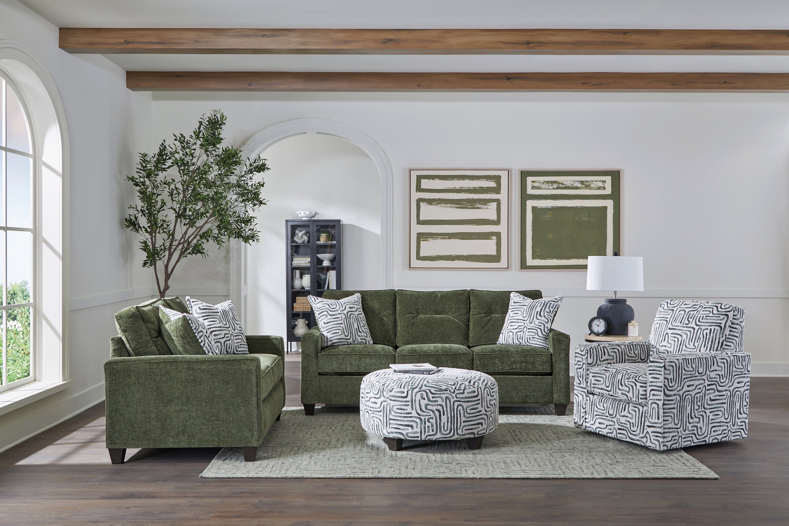 Braves Olive Sofa &amp; Loveseat Set