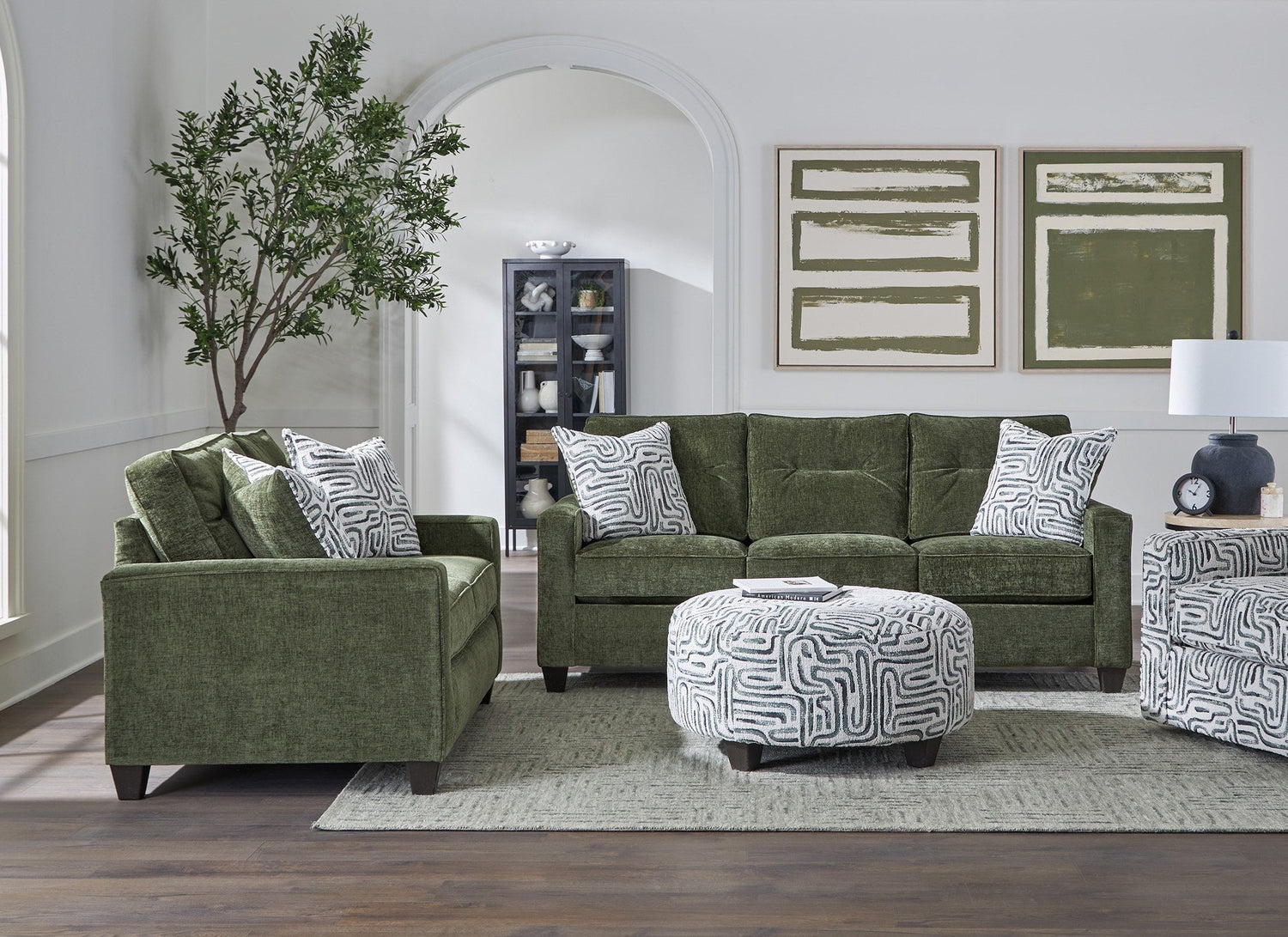 Braves Olive Sofa &amp; Loveseat Set