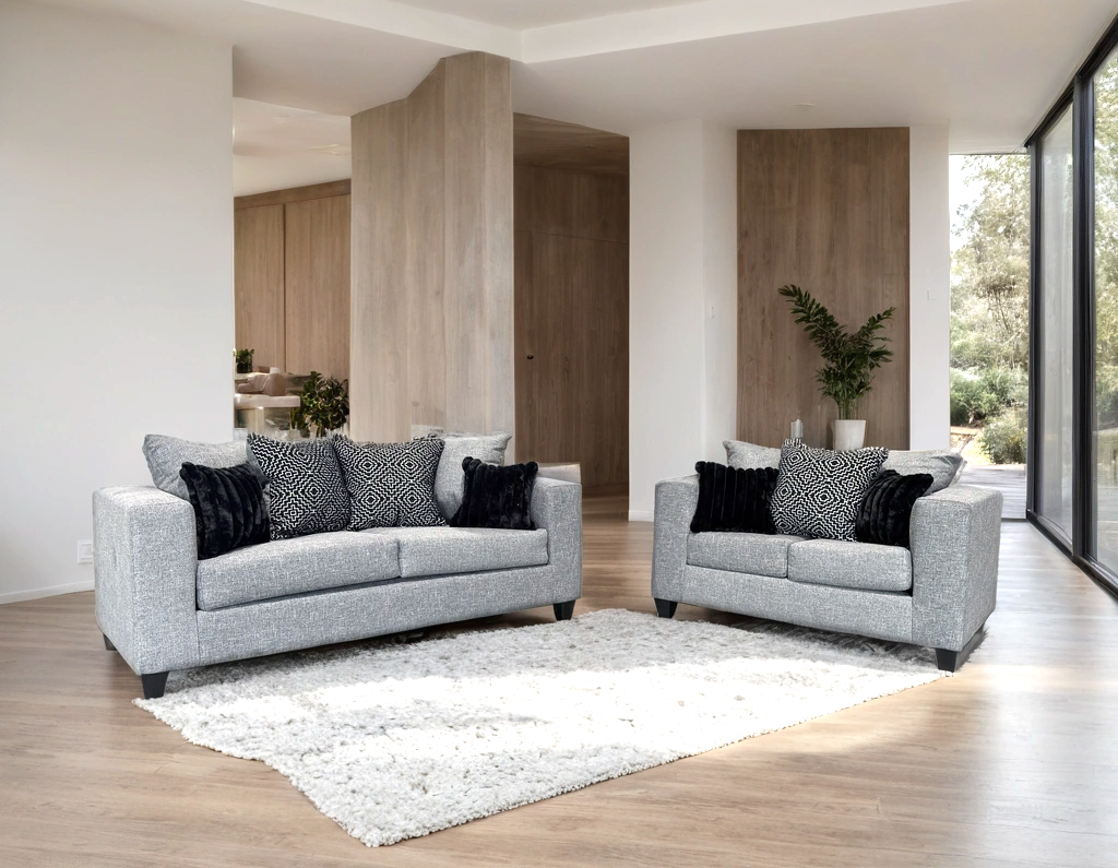 Monroe Gunmetal Sofa and Loveseat Set