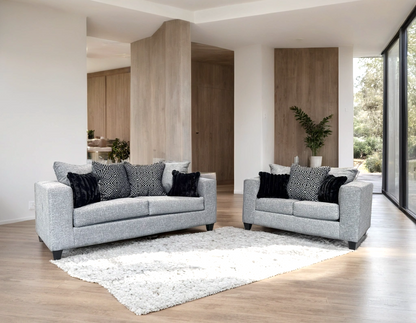 Monroe Gunmetal Sofa and Loveseat Set