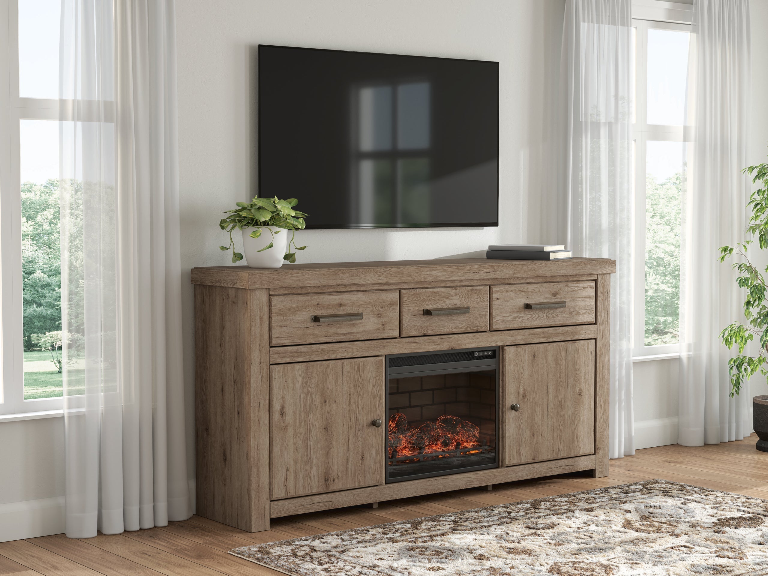W2844-268 - TV Stand w/Fireplace 72"L