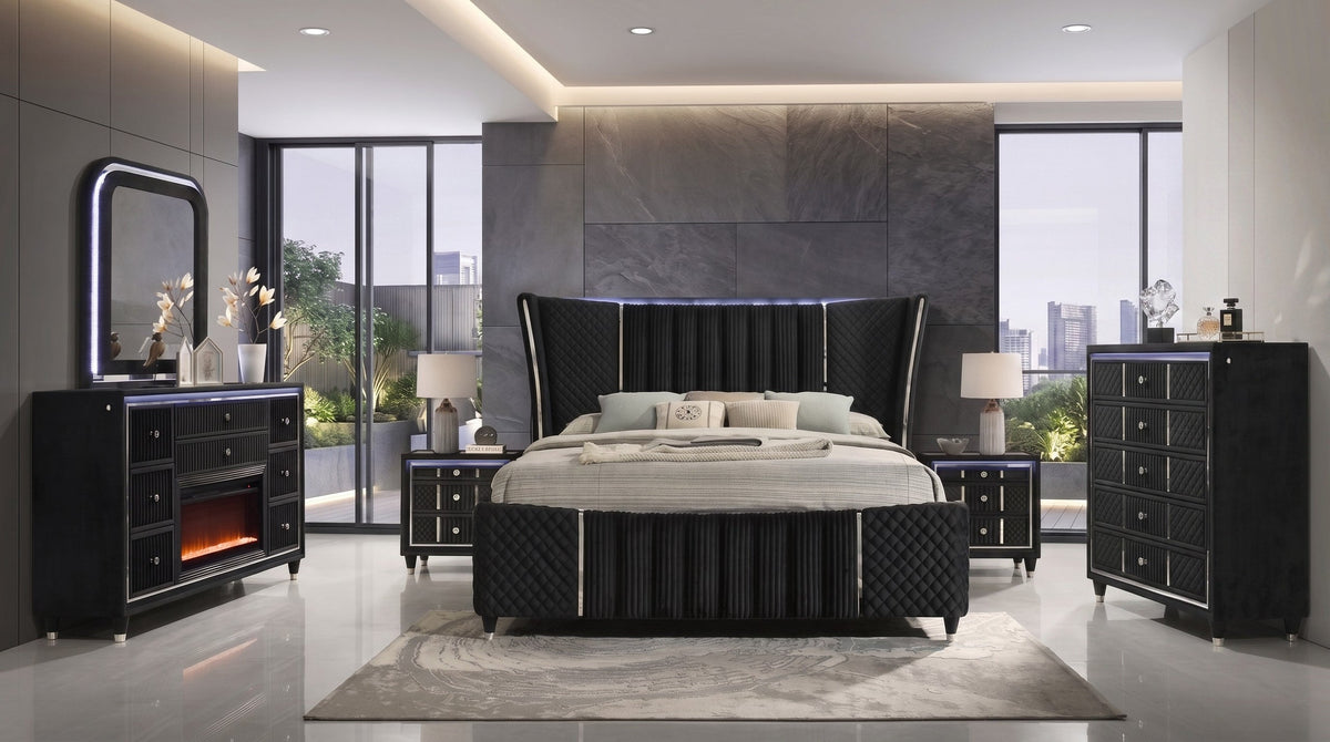 Cleopatra Black 4PC OR 5PC Set - Queen, King *4PC QUEEN