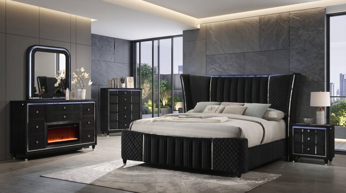 Cleopatra Black 4PC OR 5PC Set - Queen, King *4PC QUEEN