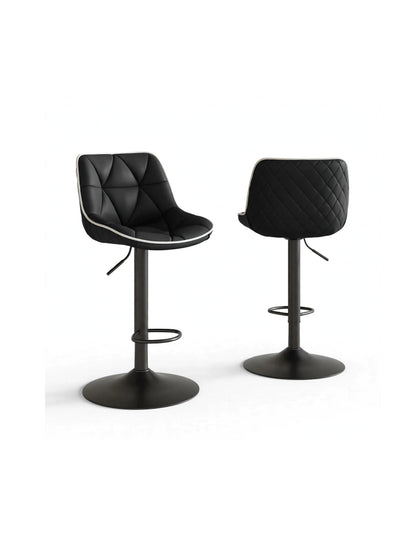 Foundry Black Faux Leather Adjustable Bar stool, Set of 2