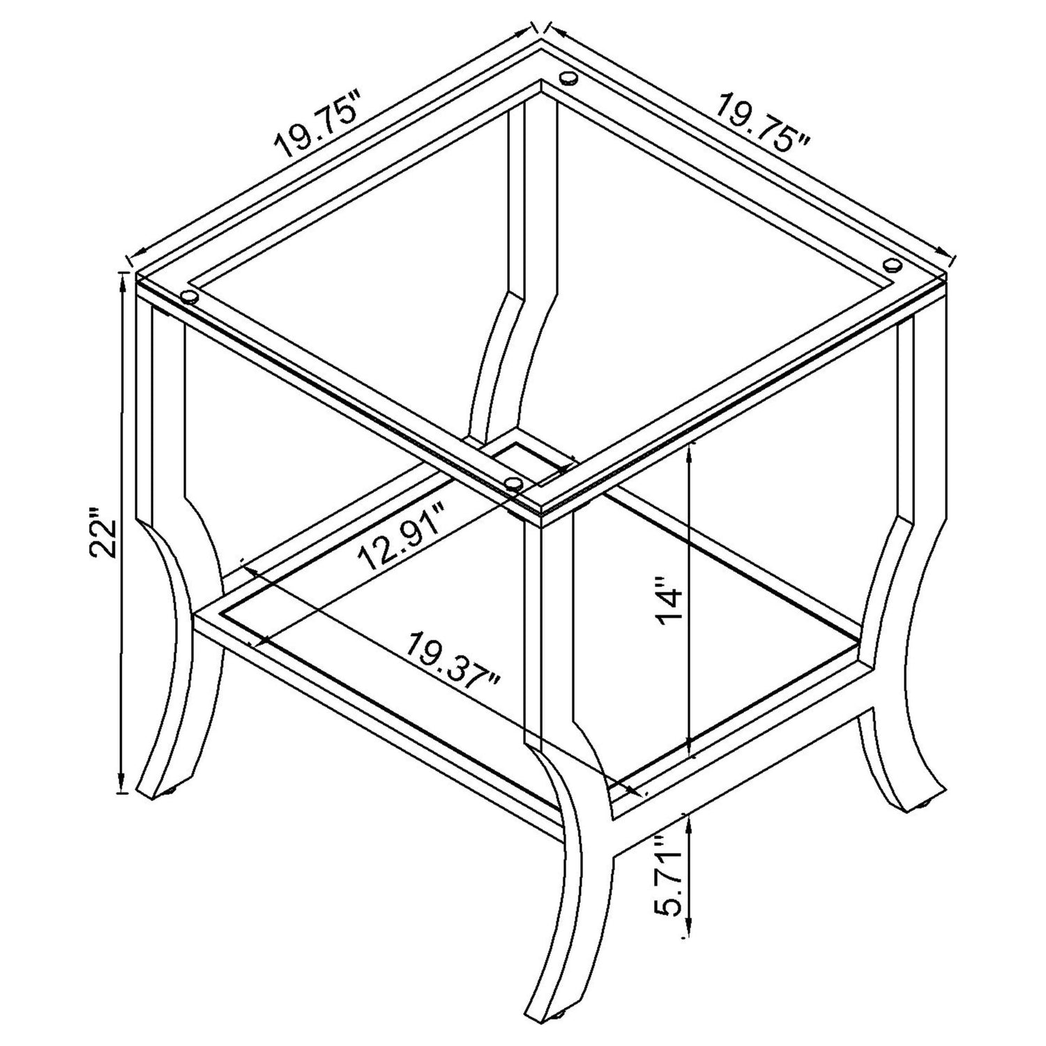 Saide 2-piece Glass Top Coffee and End Table Set Chrome - 720338-S2
