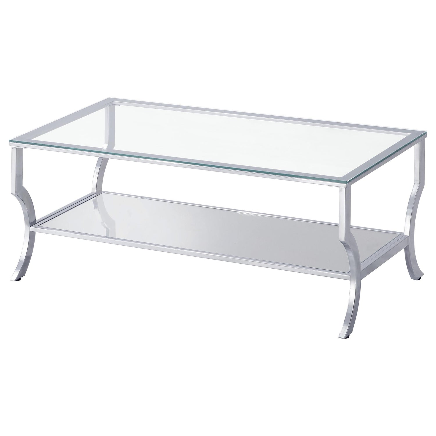 Saide 3-piece Glass Top Coffee and End Table Set Chrome - 720338-S3