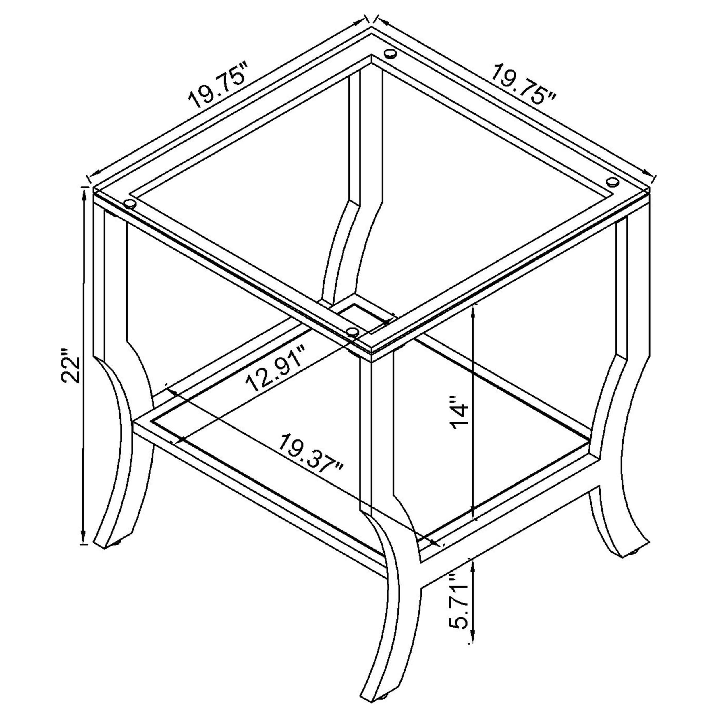 Saide 3-piece Glass Top Coffee and End Table Set Chrome - 720338-S3