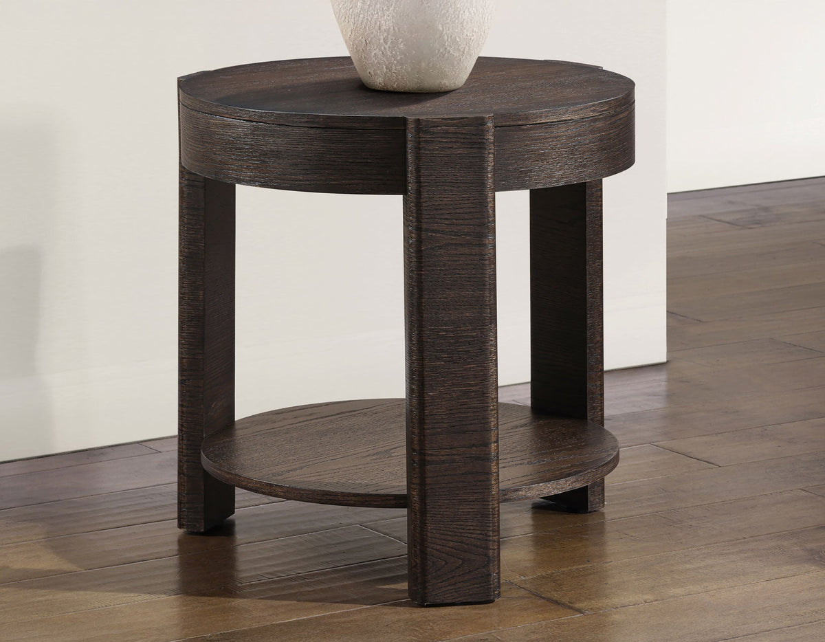 Salina Mocha Round End Table