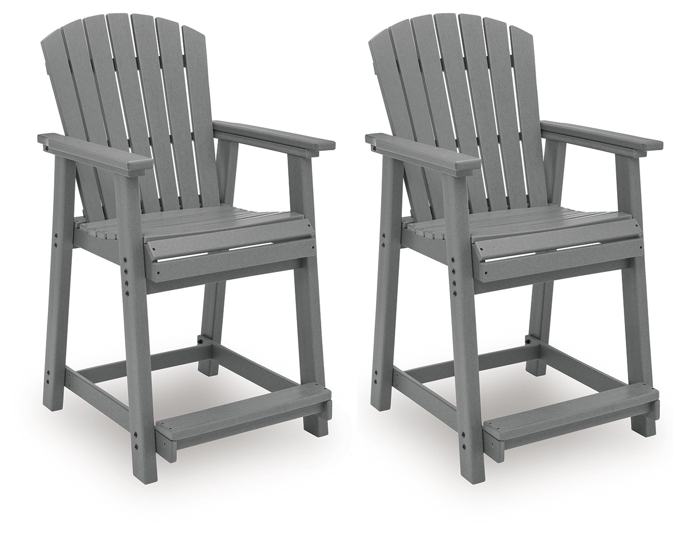 Sanctuary Beach Dark Gray Outdoor Counter Height Bar Stool (Set of 2) - PCP227-124