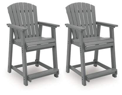 Sanctuary Beach Dark Gray Outdoor Counter Height Bar Stool (Set of 2) - PCP227-124