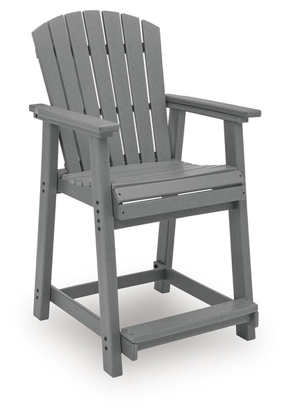 Sanctuary Beach Dark Gray Outdoor Counter Height Bar Stool (Set of 2) - PCP227-124