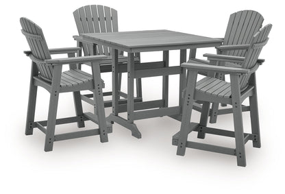 Sanctuary Beach Dark Gray Outdor Counter Height Dining Set from Ashley - Luna Furniture