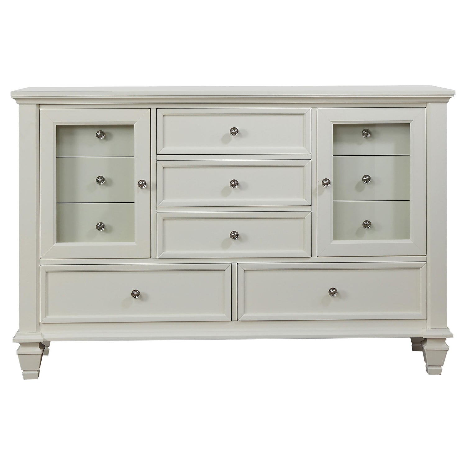Sandy Beach 4-piece Eastern King Bedroom Set Cream White - 201301KEN-S4
