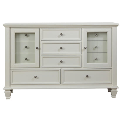 Sandy Beach 4-piece Eastern King Bedroom Set Cream White - 201301KEN-S4