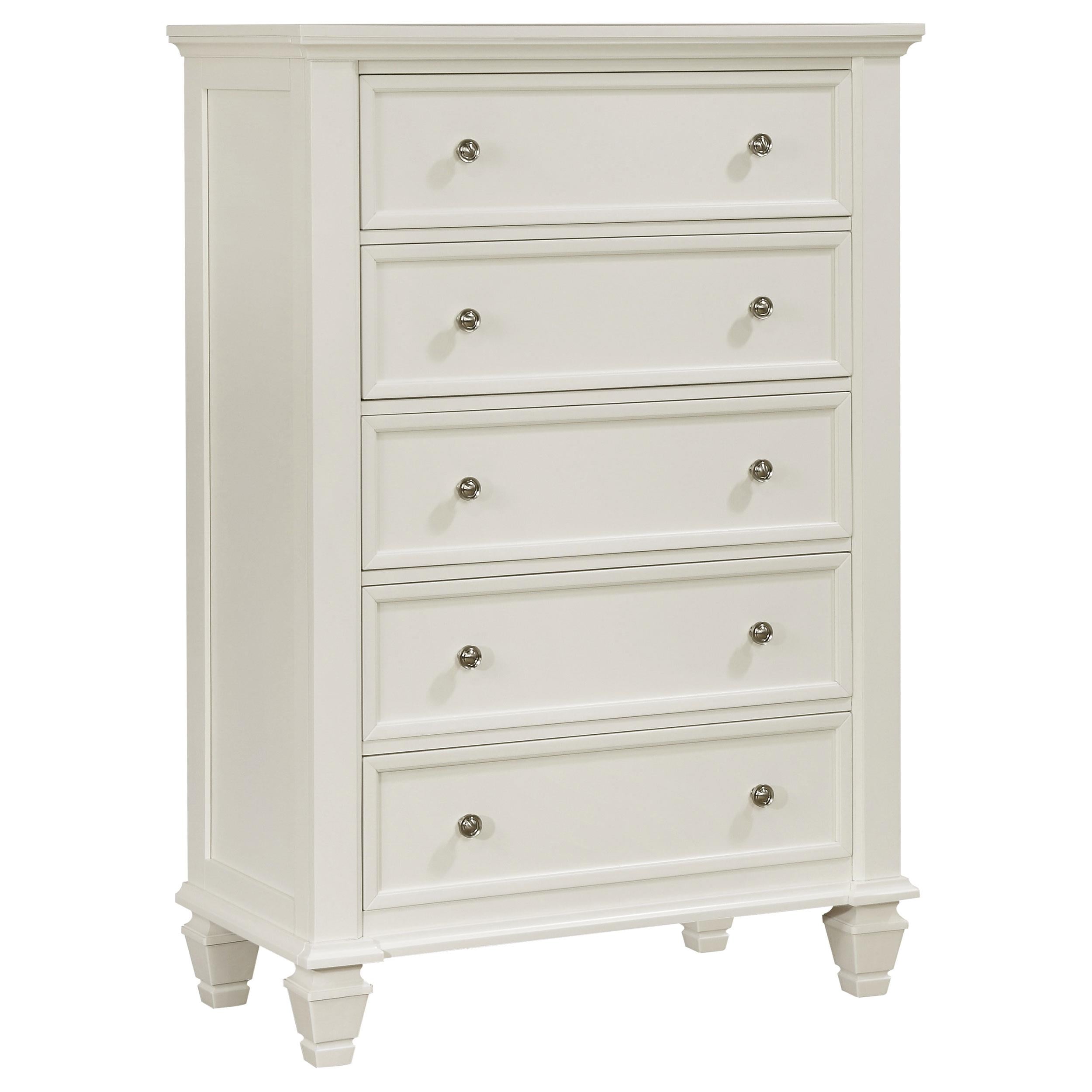 Sandy Beach 5-piece California King Bedroom Set Cream White - 201301KWN-S5