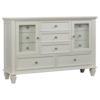 Sandy Beach 5-piece California King Bedroom Set Cream White - 201301KWN-S5