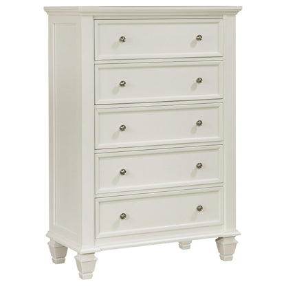 Sandy Beach 5-piece Eastern King Bedroom Set Cream White - 201301KEN-S5
