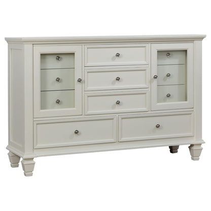 Sandy Beach 5-piece Eastern King Bedroom Set Cream White - 201301KEN-S5