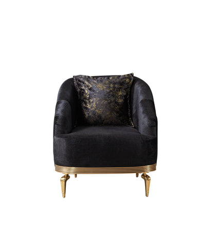 Santana Black Velvet Chair [ETA: 5/16] - SANTANABLACK-CHAIR