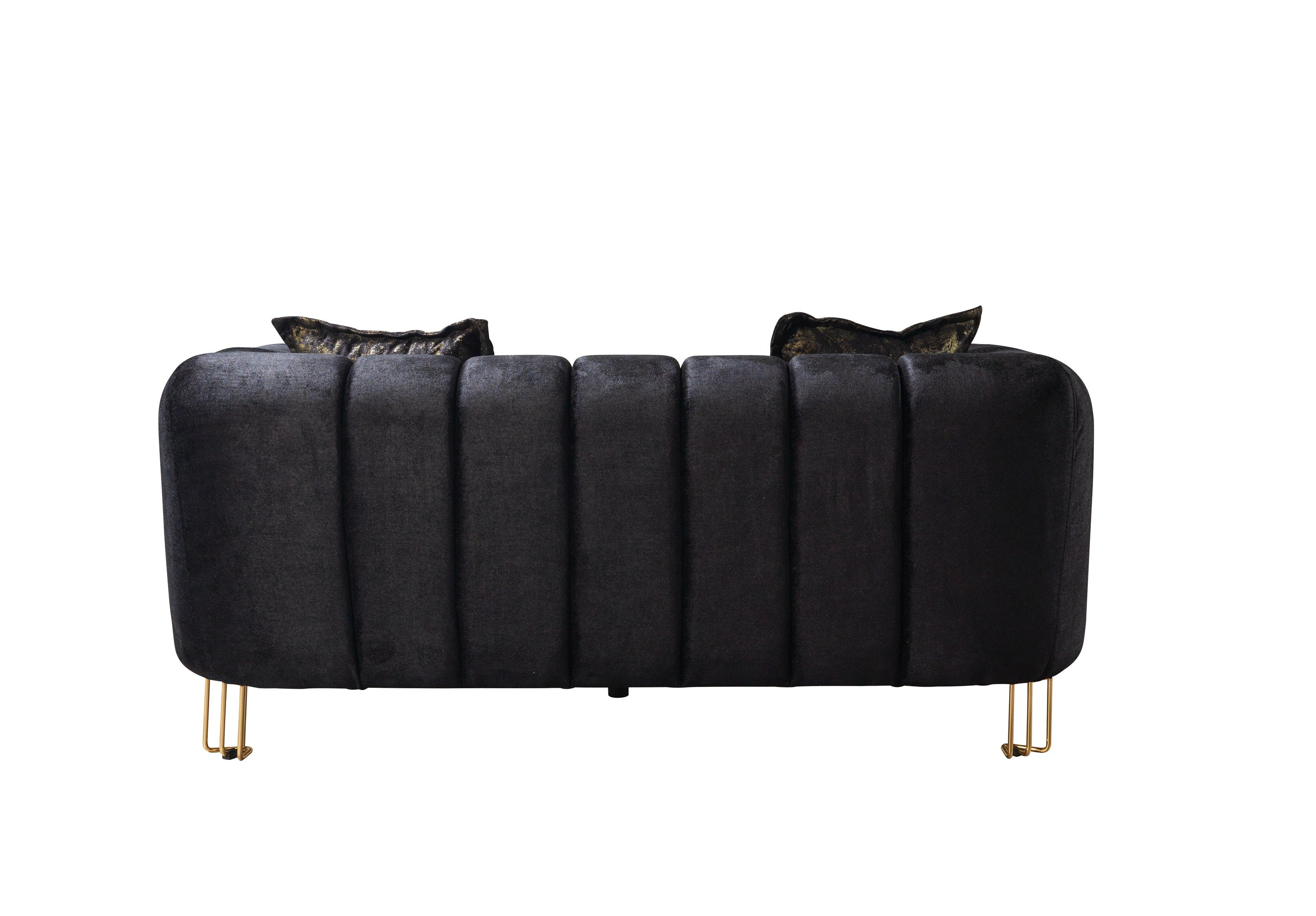 Santana Black Velvet Loveseat - SANTANABLACK-L