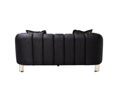 Santana Black Velvet Loveseat - SANTANABLACK-L