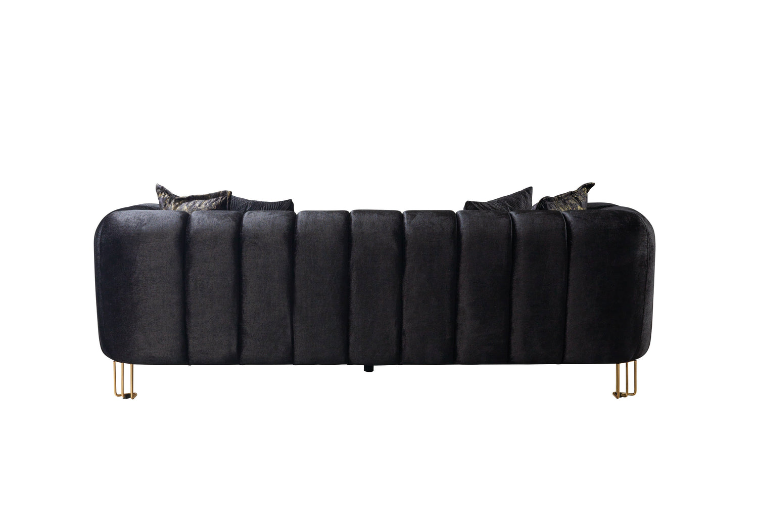 Santana Black Velvet Sofa &amp; Loveseat  [ETA: 5/16] - SANTANABLACK-SL