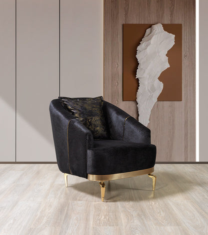 Santana Black Velvet Sofa &amp; Loveseat  [ETA: 5/16] - SANTANABLACK-SL