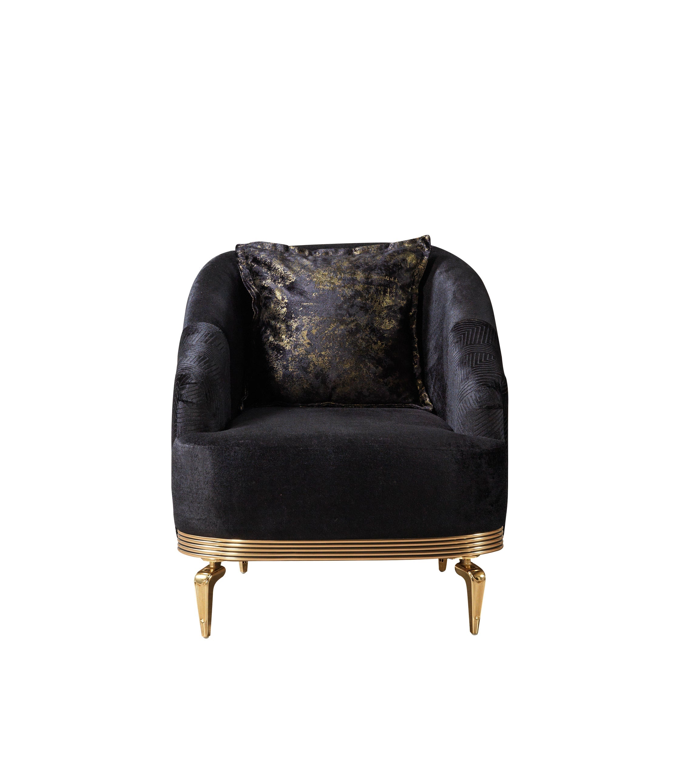 Santana Black Velvet Sofa &amp; Loveseat  [ETA: 5/16] - SANTANABLACK-SL