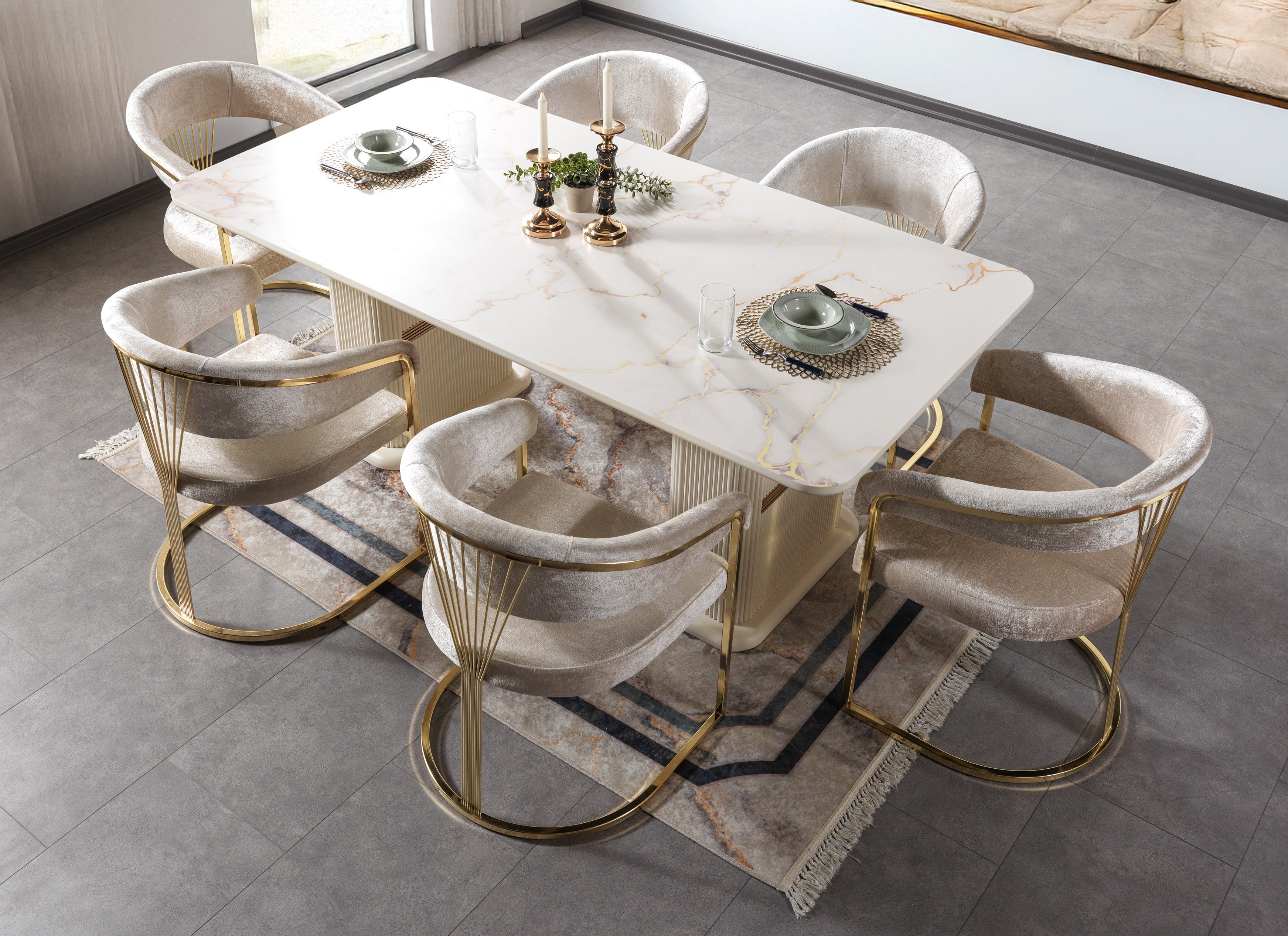 Santana Ivory 7-Piece Dining Set [ETA: 4/22] - SANTANA DS-7PC