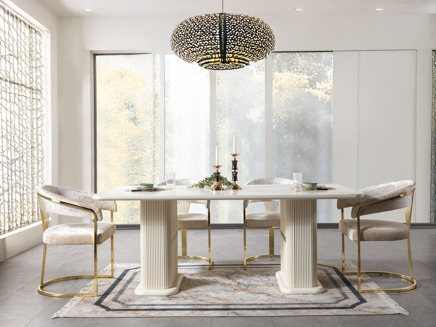 Santana Ivory 7-Piece Dining Set [ETA: 4/22] - SANTANA DS-7PC