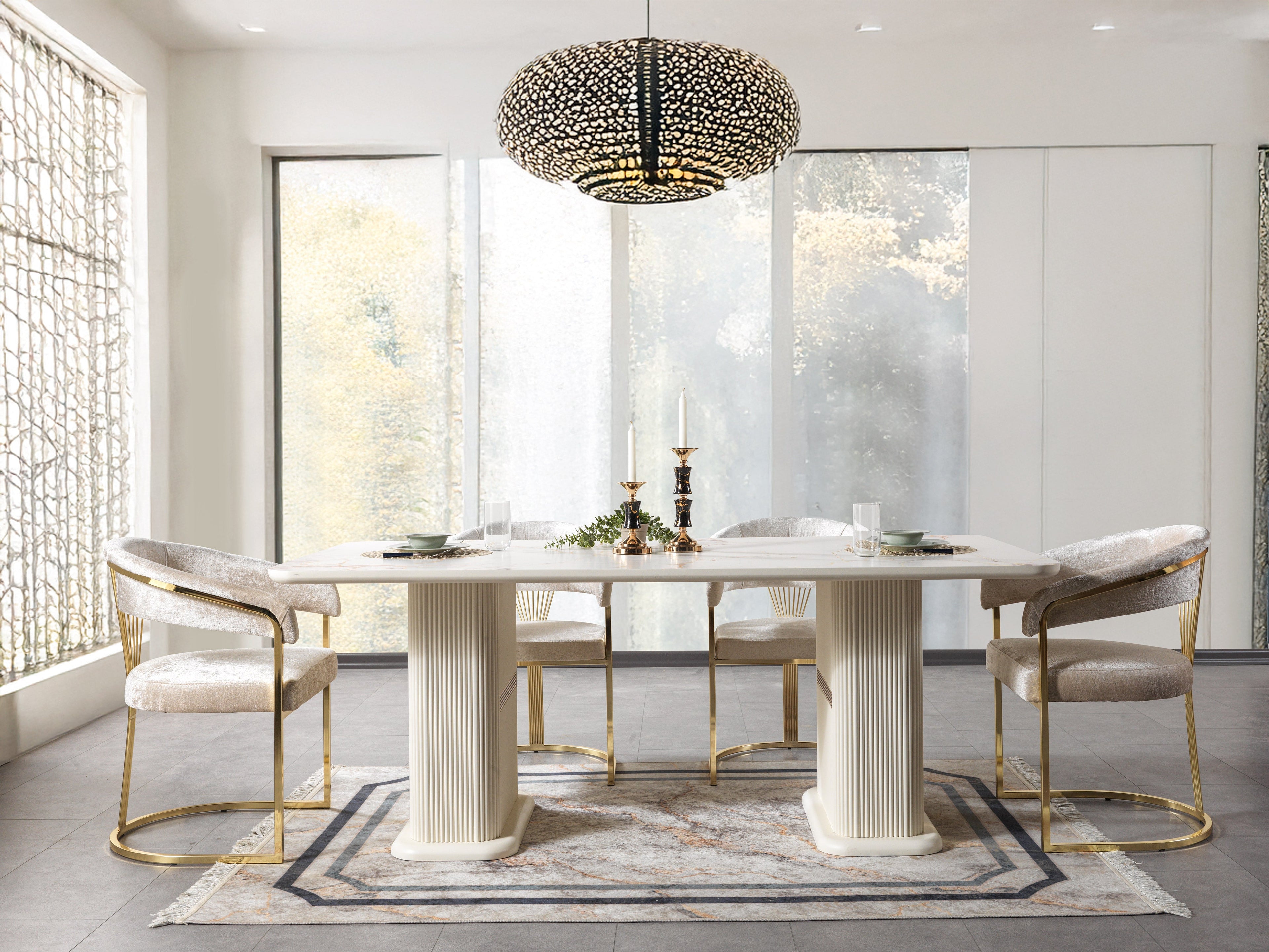 Santana Ivory 7-Piece Dining Set [ETA: 4/22] - SANTANA DS-7PC