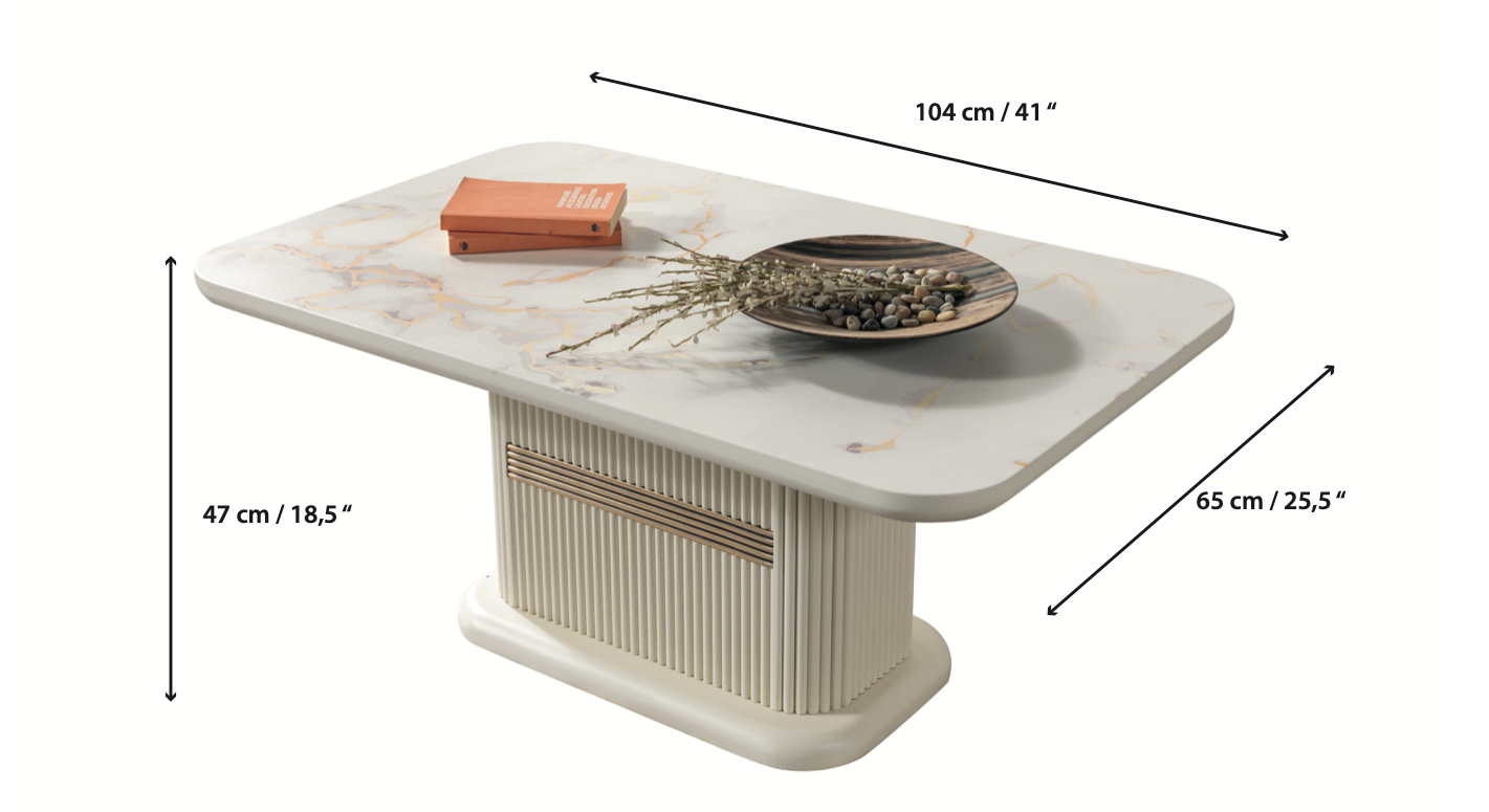 Santana Ivory Coffee Table [ETA: 4/22] - SANTANAIV-COFFEE