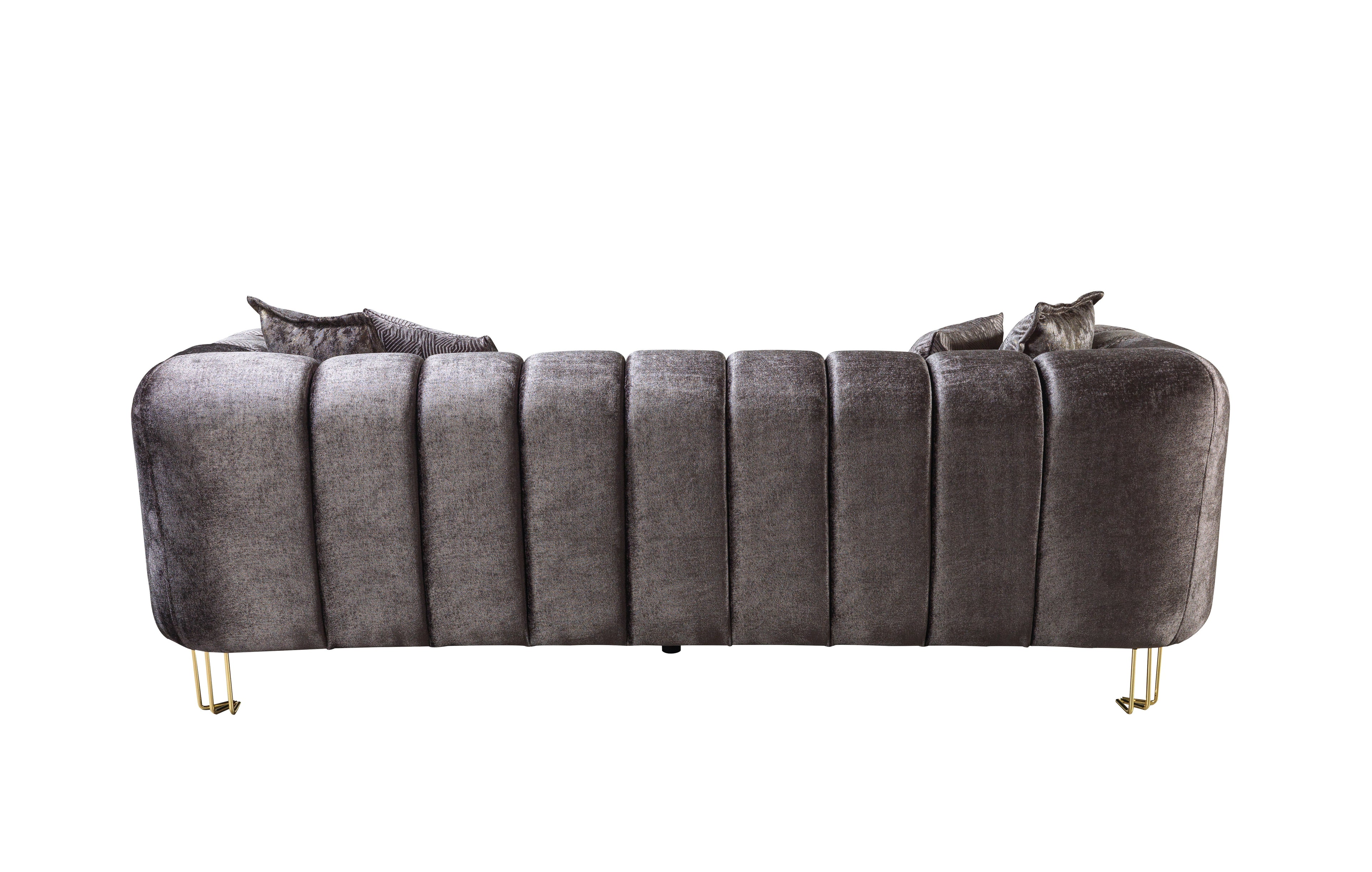 Santana Smoke Velvet Sofa - SANTANASMOKE-S