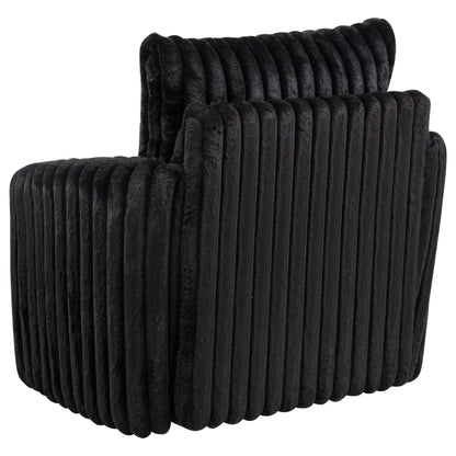 Sarco Corduroy Upholstered Swivel Accent Arm Chair Black - 902542
