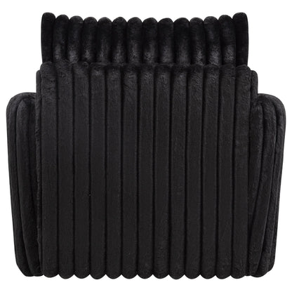 Sarco Corduroy Upholstered Swivel Accent Arm Chair Black - 902542