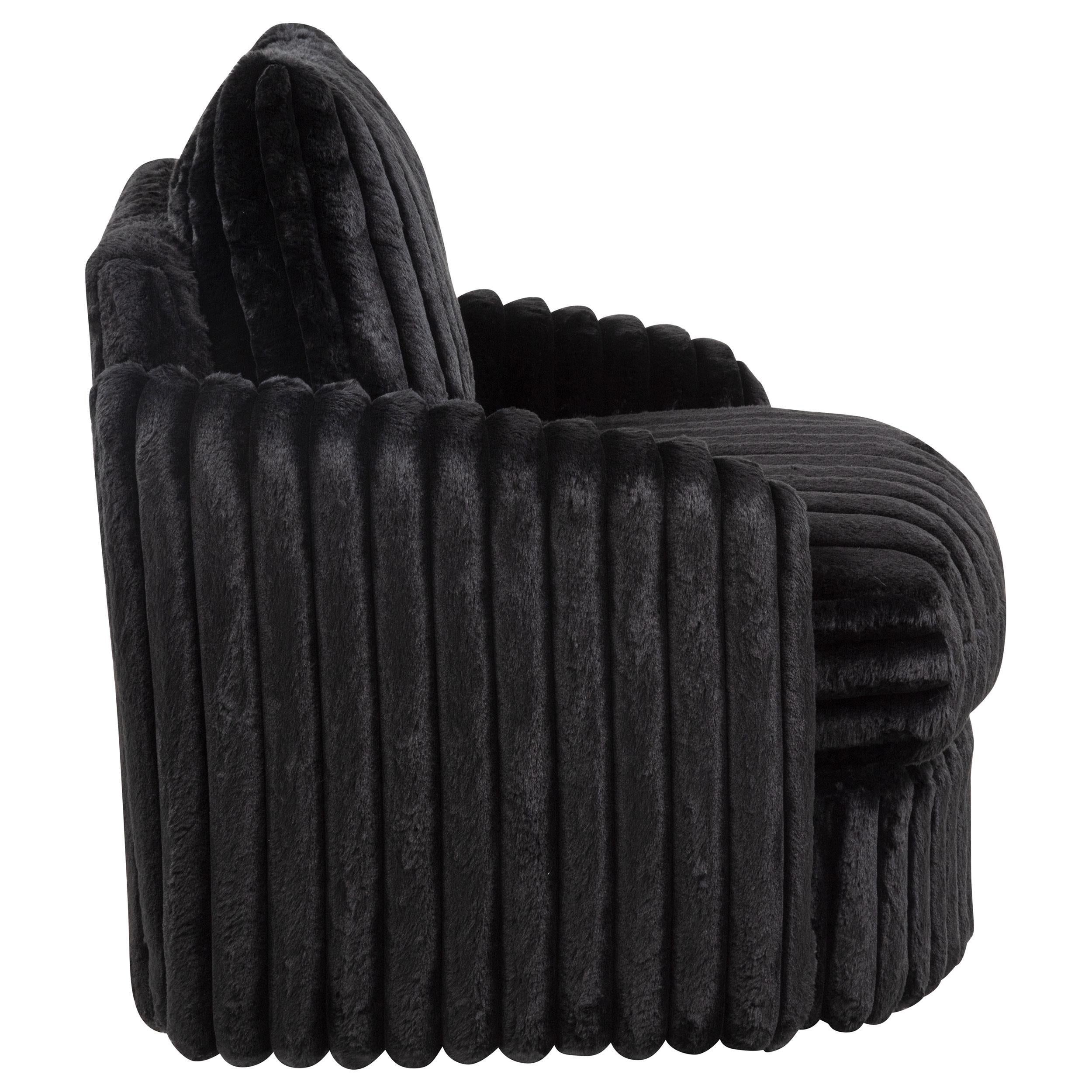 Sarco Corduroy Upholstered Swivel Accent Arm Chair Black - 902542